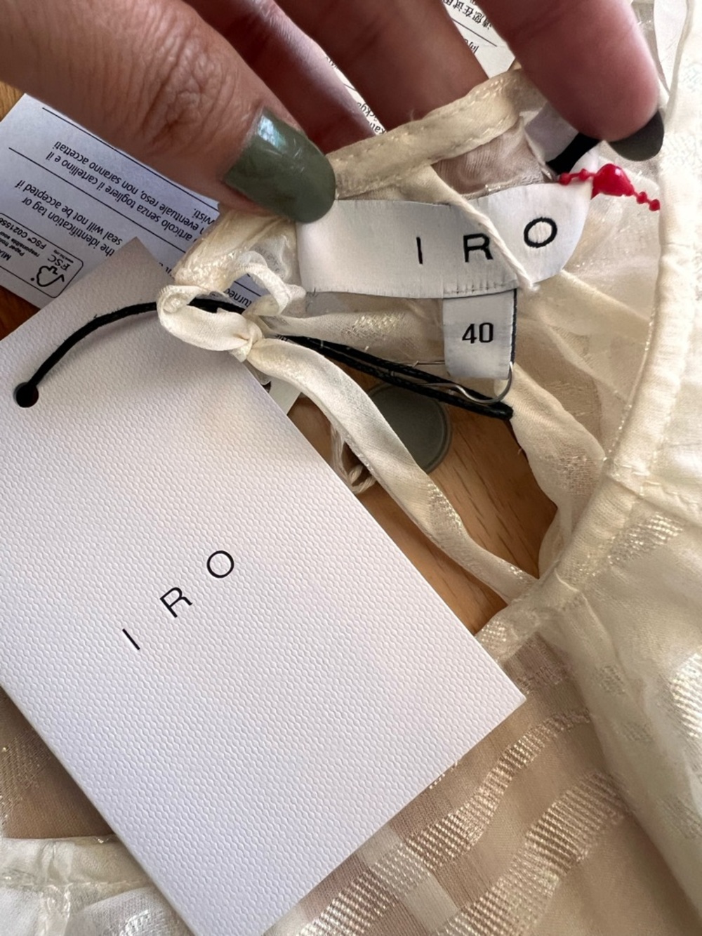 NEW IRO Paris Eolla Open Back Ruffled Jacquard Midi Dress Sheer Ethereal Flowy 8 - Picture 8 of 8